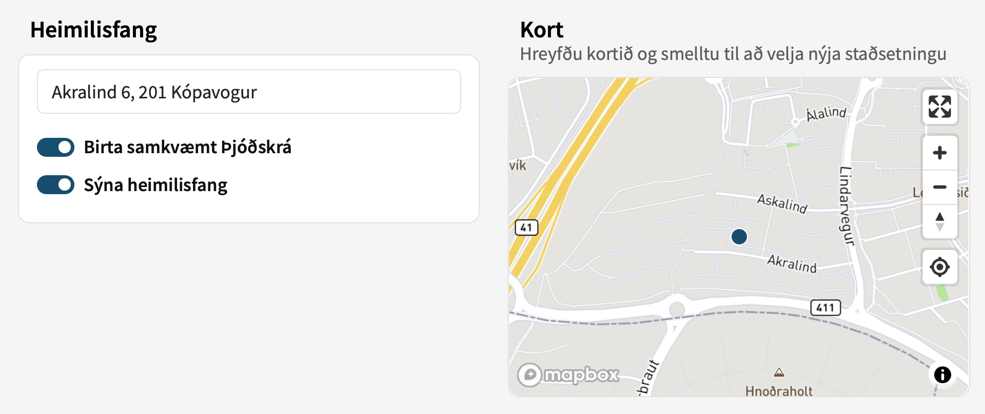 Skráning í símaskrá