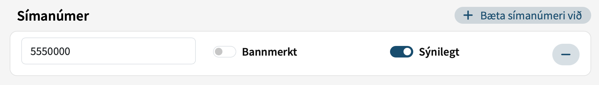 Skráning í símaskrá